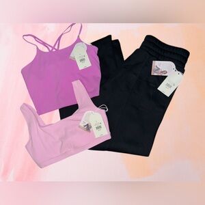 Blogilates Bundle 3 piece size large - pants ans 2 sports tops